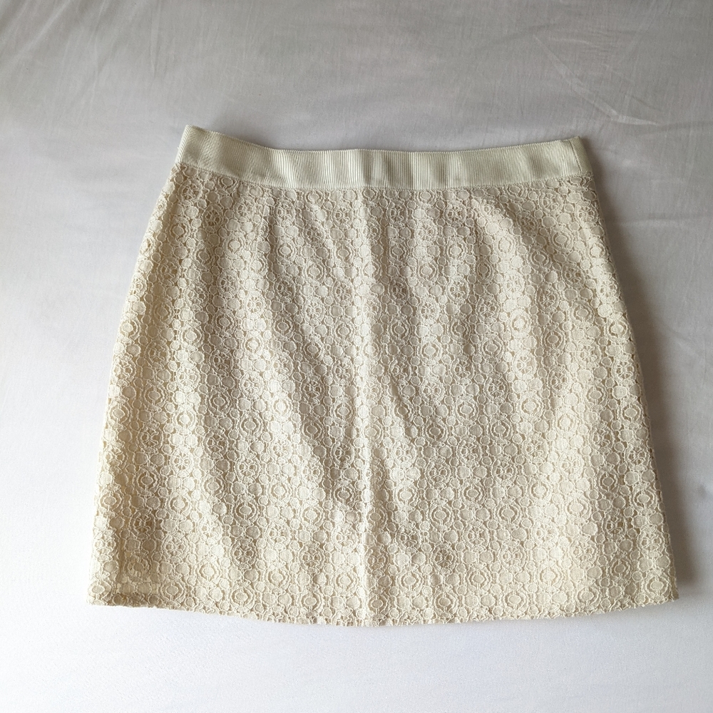 J. Crew Eyelet Mini Skirt Neutral Creamy Beige Size 0